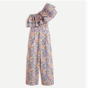 J. Crew Liberty of London jumpsuit off shoulder floral
